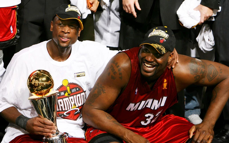 Le duo Dwyane Wade et Shaquille O'Neal Champions NBA en 2006