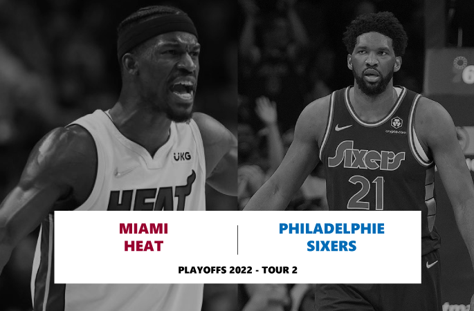 Preview Playoffs 2022 en NBA avec un tour 2 qui oppose le Miami Heat contre les Philadelphie Sixers