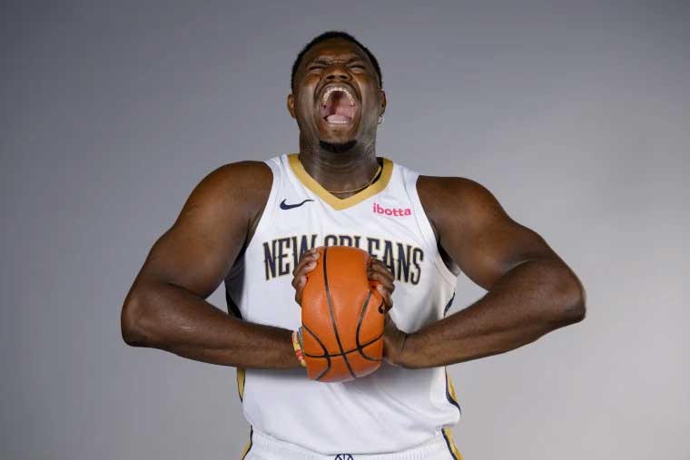 Zion Williamson avec le maillot des New Orleans Pelicans