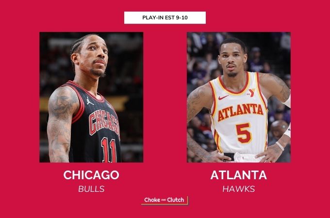 Affiche du play-in tournament NBA entre les Chicago Bulls et les Atlanta Hawks
