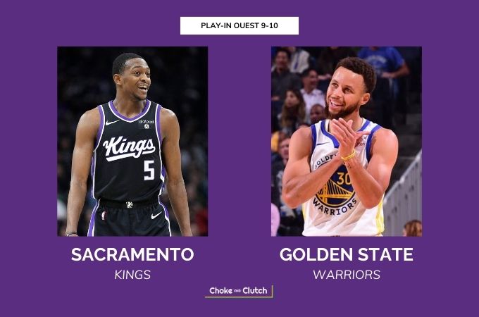 Affiche du play-in tournament NBA entre les Sacramento Kings et les Golden State Warriors