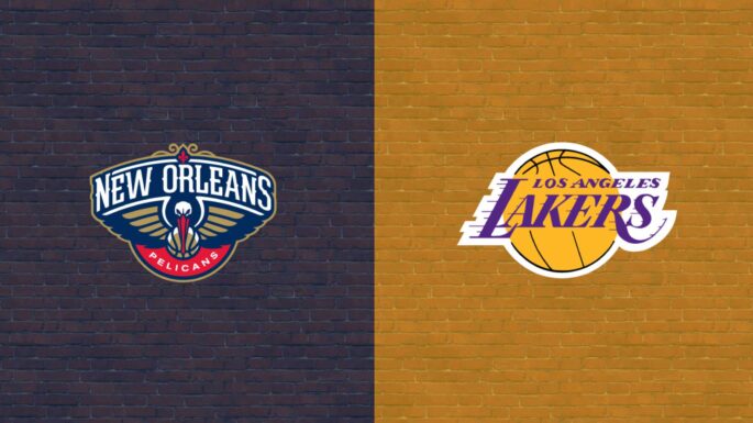 Affiche du play-in tournament NBA entre les New Orleans Pelicans et les Los Angeles Lakers