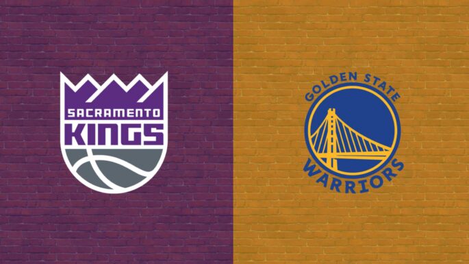 Affiche du play-in tournament NBA entre les Sacramento Kings et les Golden State Warriors