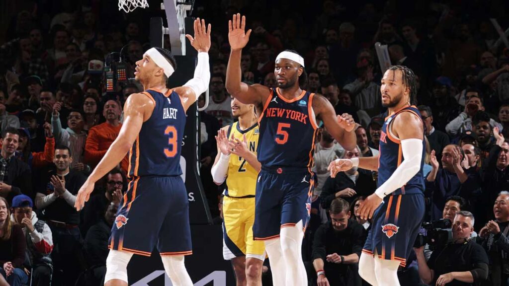 Célébration des joueurs des New York Knicks