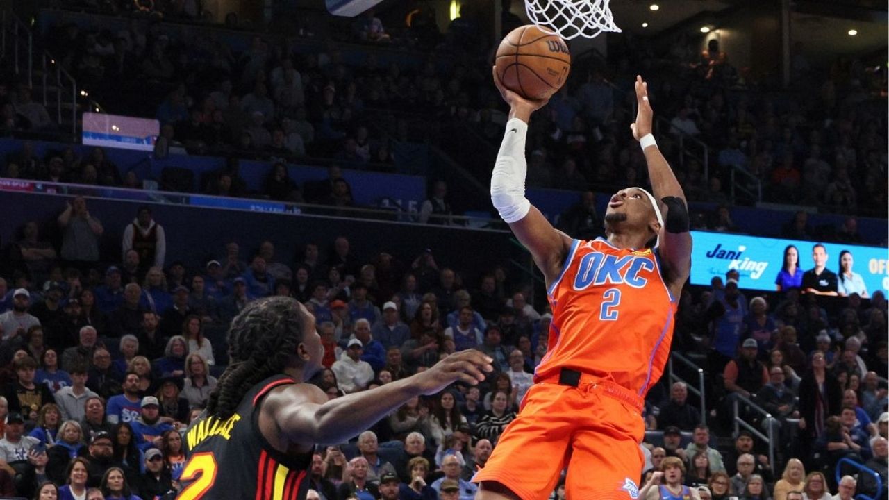 Shai Gilgeous Alexander qui monte au panier